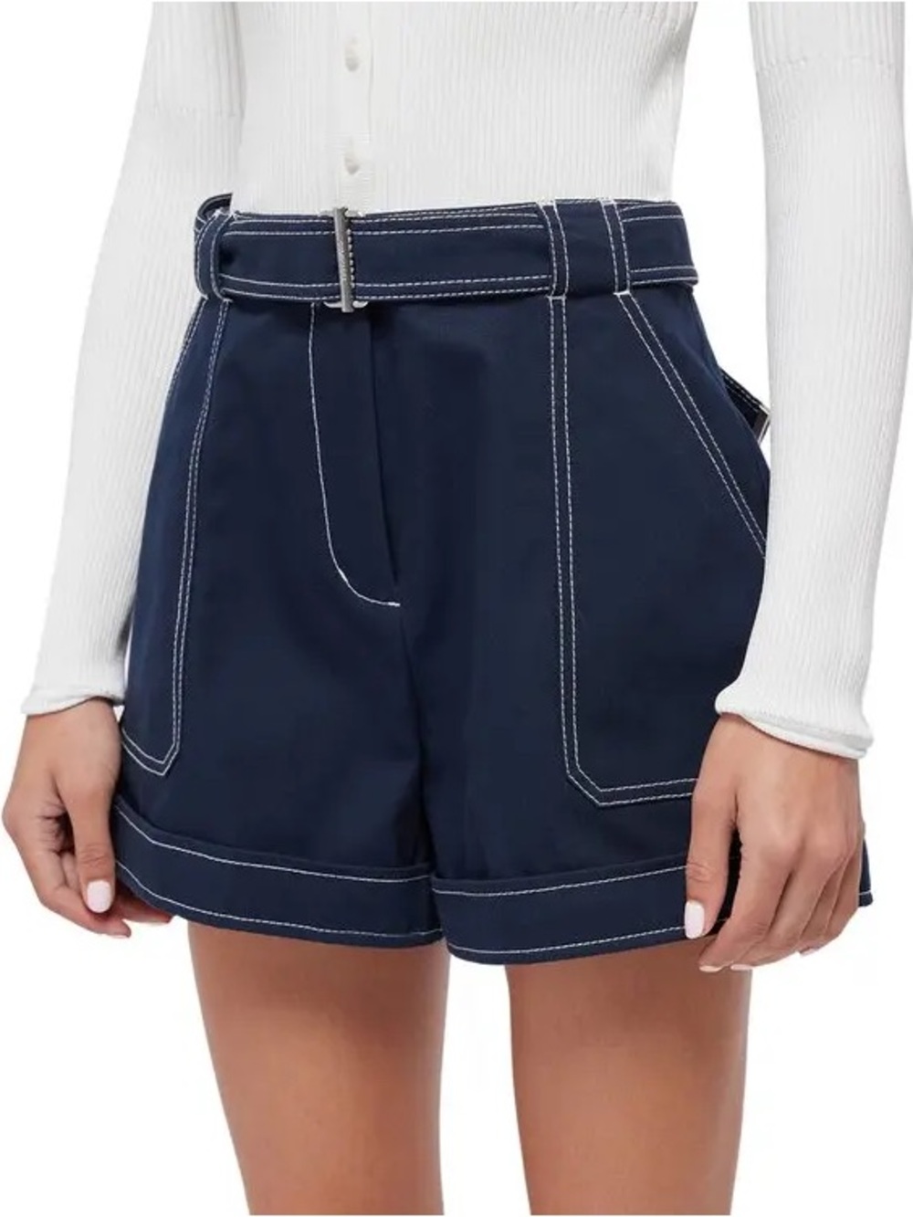💙 SIMKHAI Lourie Cotton Belted Shorts. Size 2. New with tags.